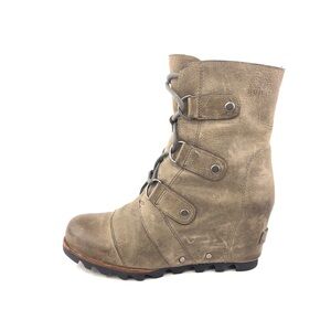 Sorel Joan of Arctic Wedge II Leather Ankle Boots 6.5